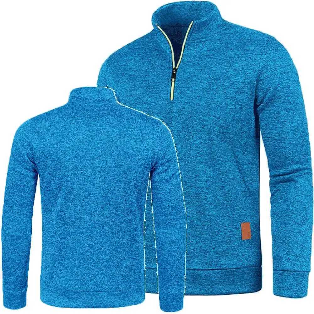 Winter basic knitted half zip collar wool floral top motorcycle mens turtle collar sweater windproof jersey W241114