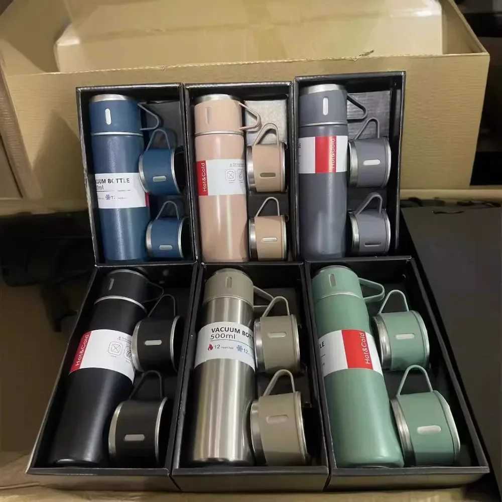A three-layer hot cup gift box made of 304 stainless steel a commercial gift cup a household water bottle and a Christmas gift Y241114