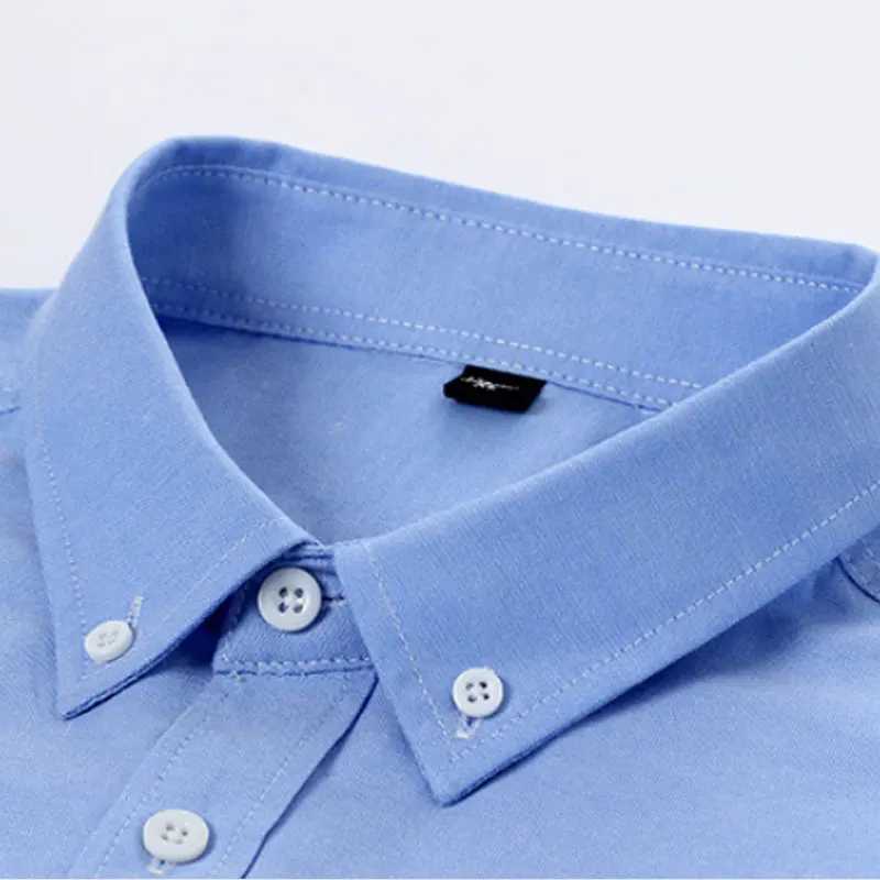 New mens shirt long sleeve Oxford woven high quality business casual wear free perm breathable slim fashion plaidXJ24113