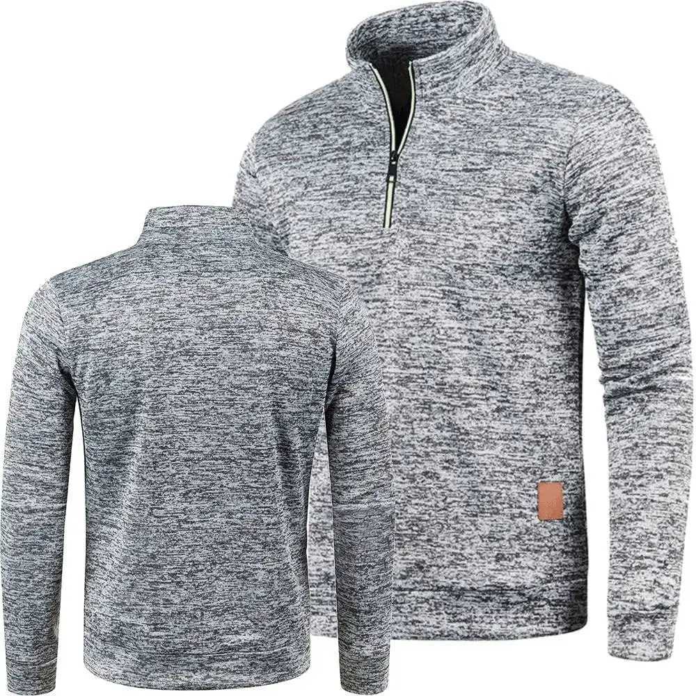 Winter basic knitted half zip collar wool floral top motorcycle mens turtle collar sweater windproof jersey W241114