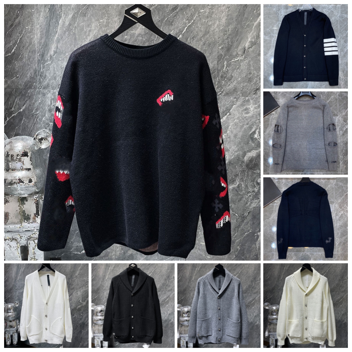 Luxury Designer Men's sweater Cardigan Fashion Knit sweater Coat High Quality Embroidery thread knit Long Sleeve Hoodie coat Size S-XL