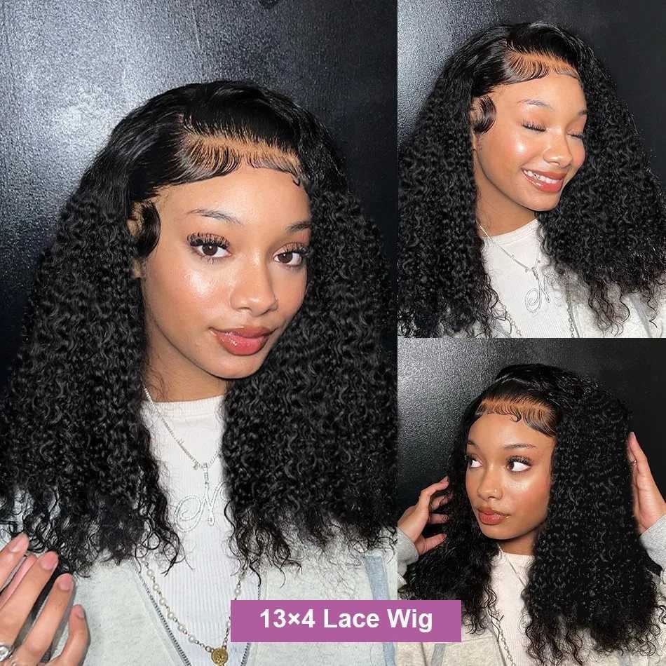 14 16 Inch Deep Wave 250 Density 13x4 Lace Front Human Hair Remy Wig 5x5 Glueless HD Short Bob Water Culry 13x6 Lace Frontal WigXJ241113