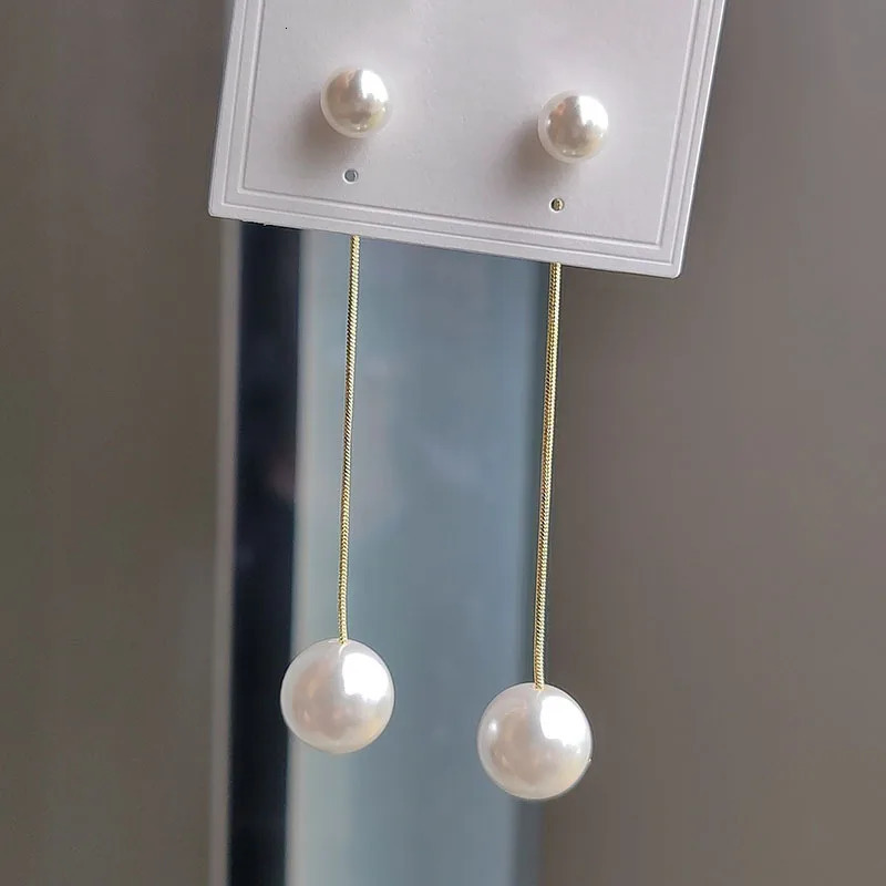 Korean Long Tassel Simulated Pearl Drop Earrings for Women Gift Bijoux Jewelry OL Pendientes Boucle doreille 241113