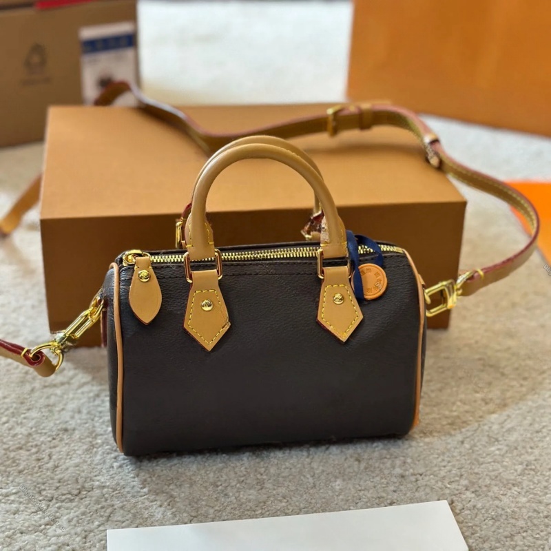 Designer SPEEDY NANO 16 20CM Shoulder Bag female leather clutch pochette handbag classic Mini High Quality Purses Women's Brand tote crossbody Bags wallet With Box