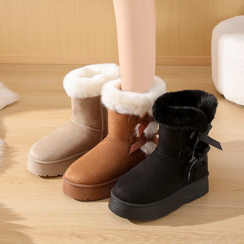 free shipping designer boots snow fur furry winter womens boots thick bottom plush insulation anti slip shoes martin boot mens booties