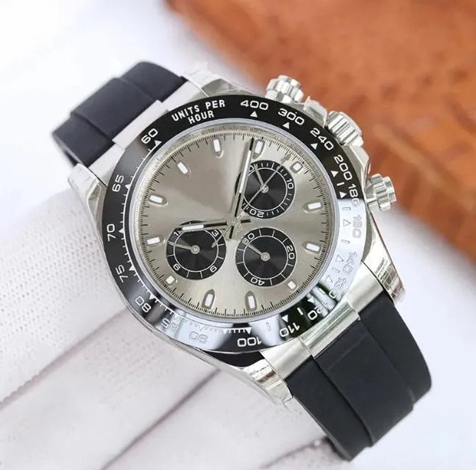 U1 Top-grade AAA Fashion Day Tona 116519LN Watch Men Designers Watches Ceramic Bezel Automatic Mechanical Movement Waterproof Rubber Strap Wristwatche