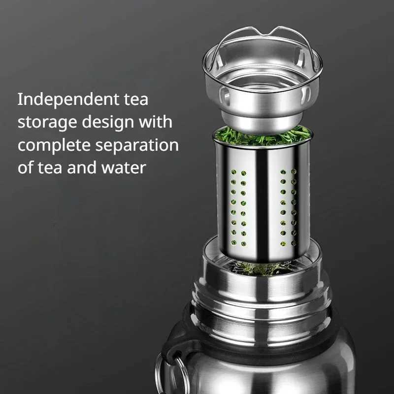 316 stainless steel hot water bottle large capacity hot water bottle vacuum suction cup inflatable African outdoor water bottle with rope Y241114