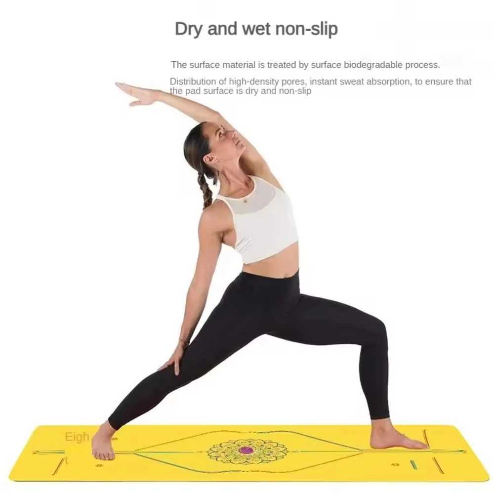 Rainbow Yoga Mat Pu Natural Rubber customized design Non-Slip Exercise Fitn Mat Body Line Thickened MatXJ241114