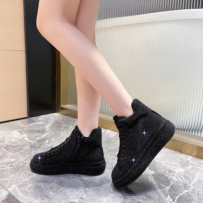 2025 New Women's Sneakers Luxury Rhinestone Casual Shoes Women Outdoor Platform Running Shoes Designer Female Sports Shoes Shining Crystal Sneake