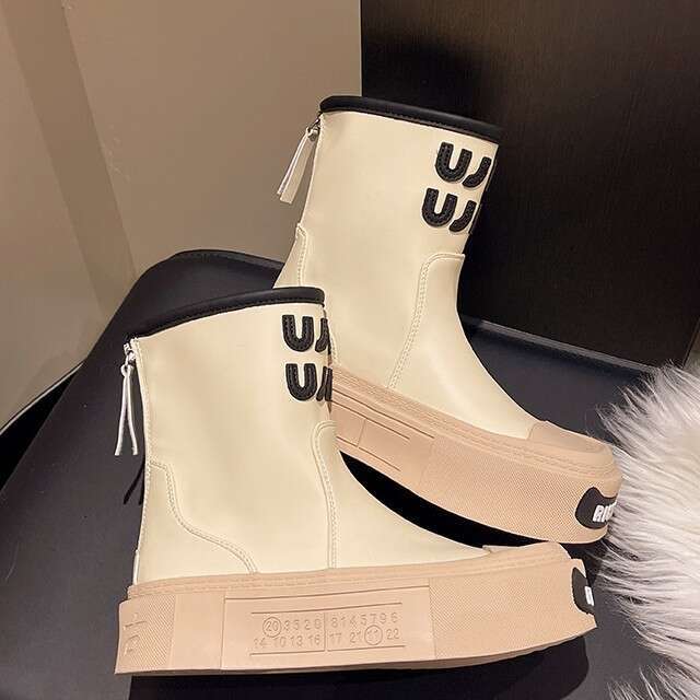 2025 beautiful Thick Soled Round Toe Long For Women 2025 New Autumn And Winter, Knee Only Skirt, Knight pretty Slim Boots, Elastic Boots Winter, Skirt