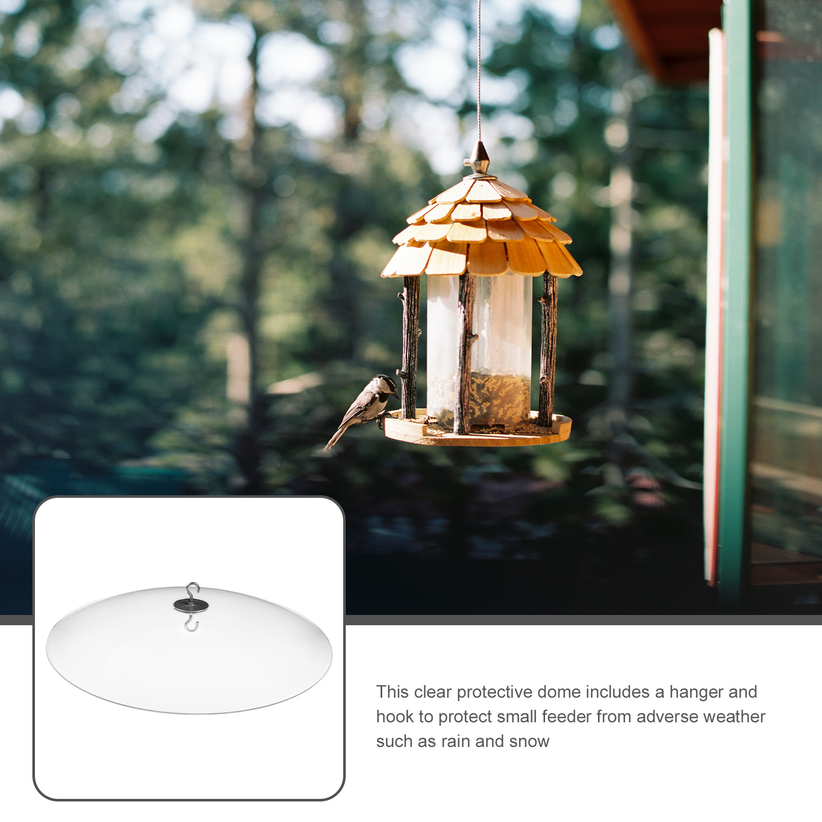 Bird Feeder Cover Accessory Rain Protective Supply Squirrel Baffles Birds Snow-proof Hanging Outdoor Overdoor Hooks