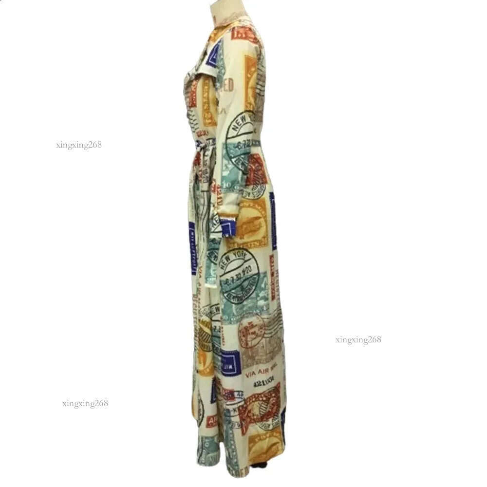 Womens oversized trench coat grass printed long stand up collar and lapel pocket street outerwear jacket 240826