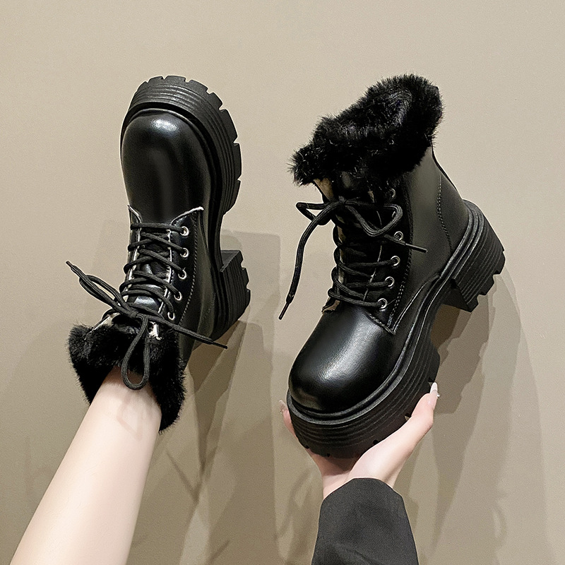 2024 new free shipping designer boots for womens black white Winter velvet insulation martin boots size 35-40