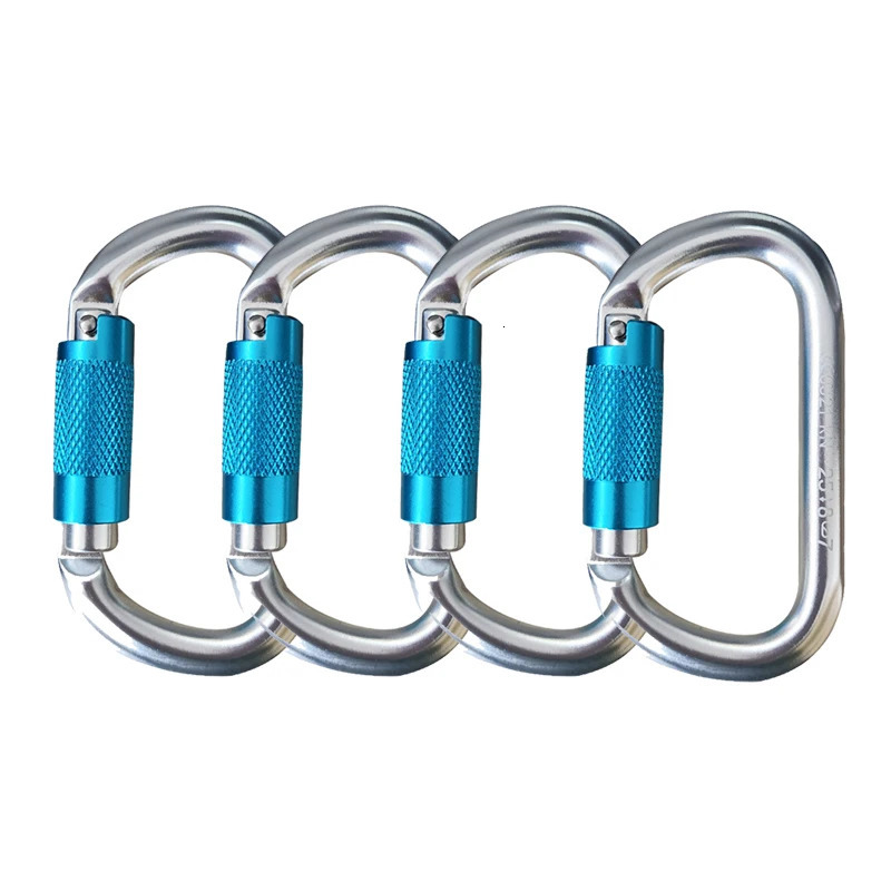 4 pieces of 25KN alloy steel climbing buckle yoga pendant safety buckle climbing main lock outdoor camping survival tool 241114