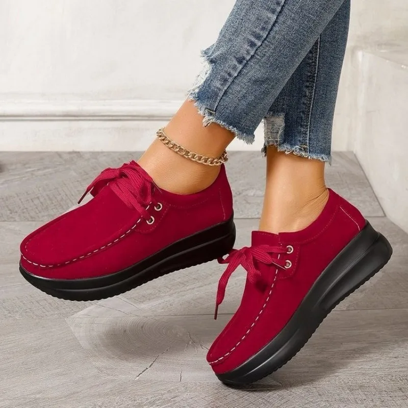 FASHION BREATHABLE 2024 FLAT LADIES LIGHT SWING PLATFORM GIRLS SLIMMING CASUAL WOMEN FLATS SHOES dh5684029