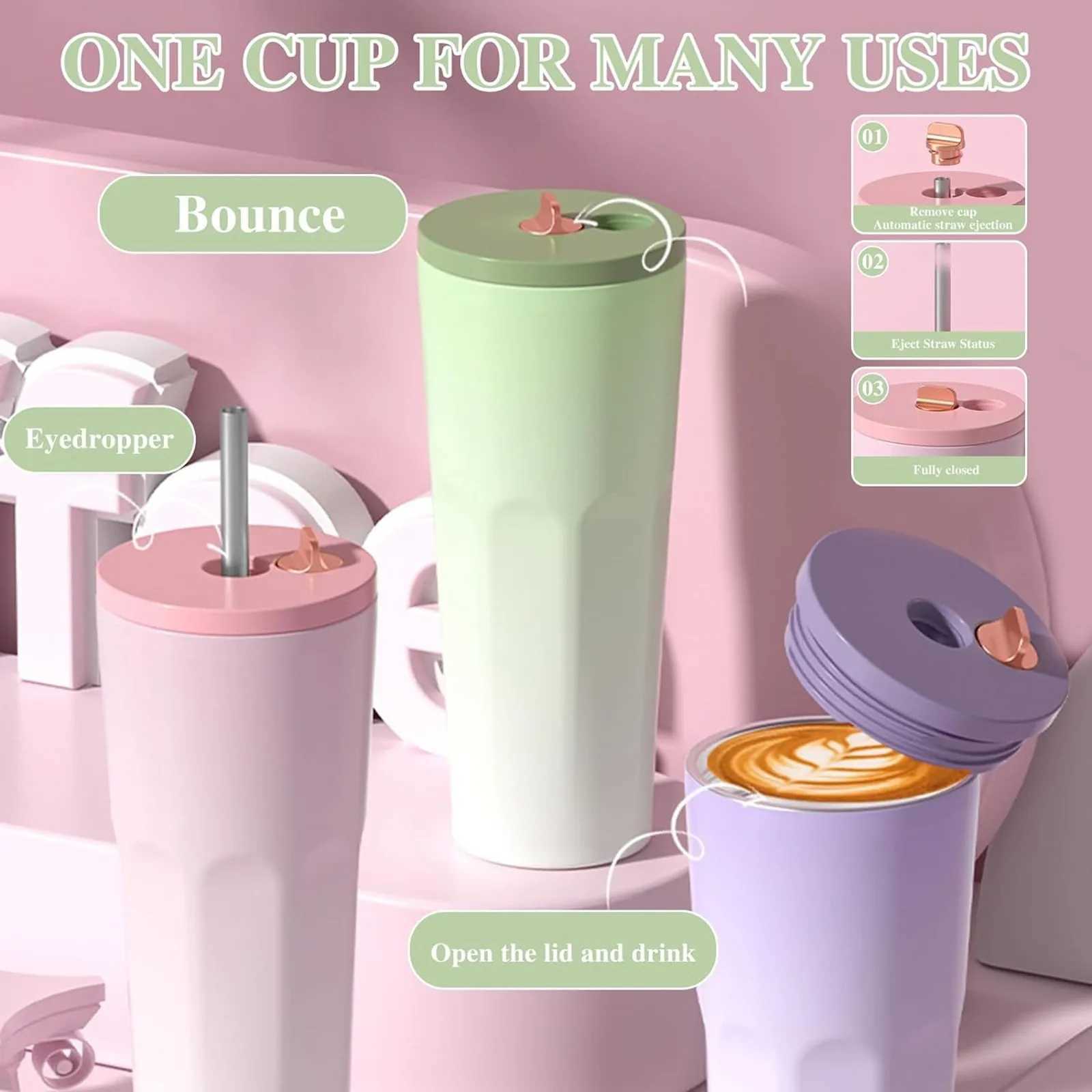 700ml stainless steel coffee hot cup car inflatable bottle leak proof hot double wall coffee cup vacuum flame Y241114