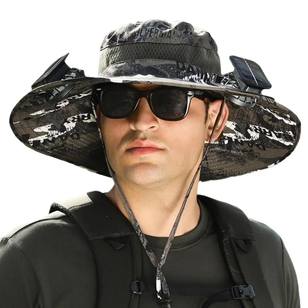 Solar Fan Cap Portable Solar Charging Cap with Fan Suitable For Outdoor Camping Fishing Hiking Sunscreen Fisherman Hat 240410