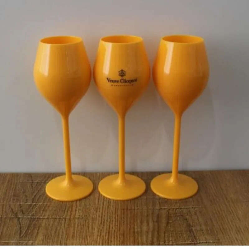 Wine Glasses 6Pcs Veuve Yellow Label Polycarbonate Clicquot Champagne Flutes Coupes Wisky Cups6361734 Drop Delivery Home Dhokp