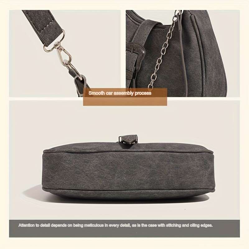 2025S Designer s New Handbag Style Imitation Leather Pure Ribbon Button Detail Waterproof Crossbody Bag Hand Washed Black Outdoor Leisure Storage Bag