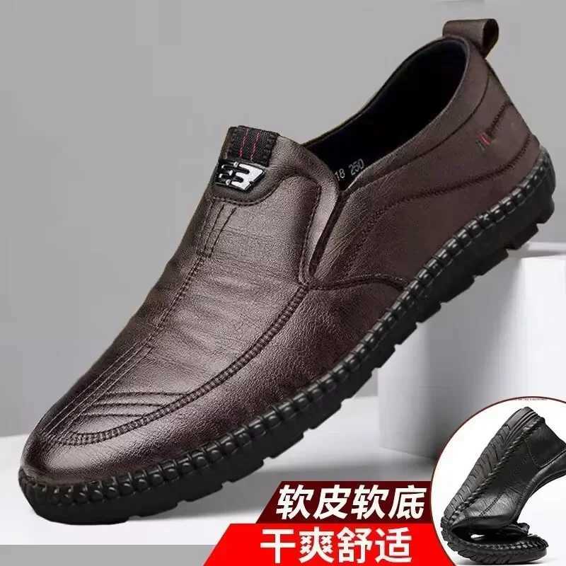 Fi Men Casual Shoes Formal Men Business Shoes Men Luxury Brand Leather Loafers Breathable Slip Male Boat ShoesXJ250118