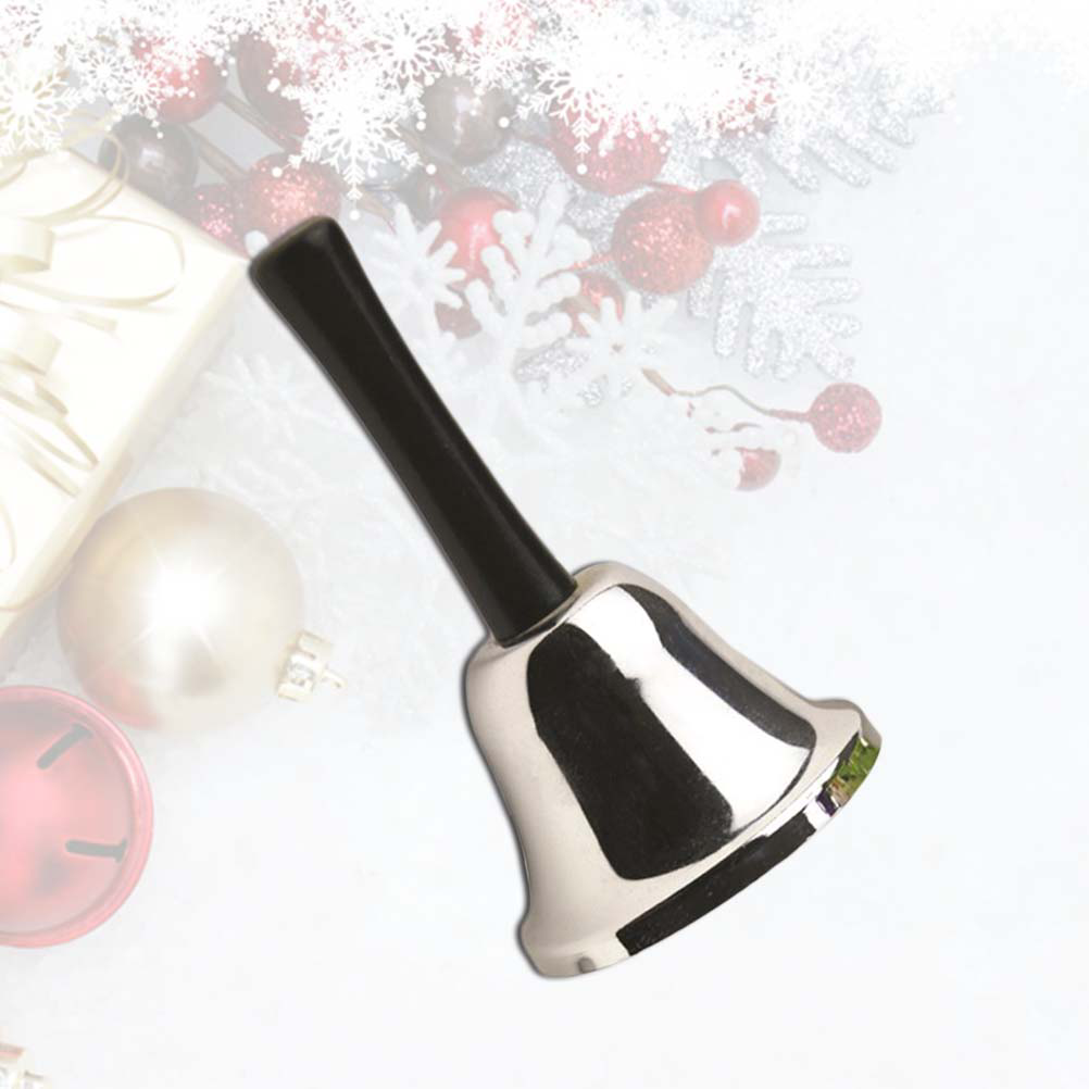 Classic Hand Bell, Metal Call Bell Handbell Multi- Clear Sound Hotel Bell Dinner Bell Tea Bell for School Stores Home ( Silver )