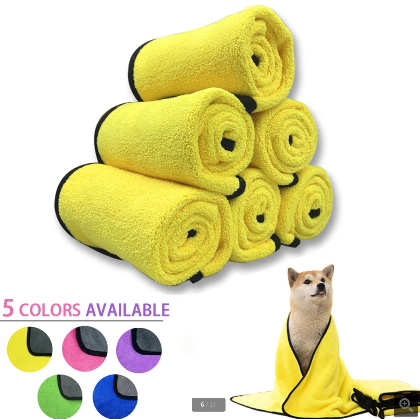 Quick-drying Dog and Cat Towels Soft Fiber Towels Absorbent Bath Towel Pet Bathrobe Convenient Cleaning Towel Dog Accessories