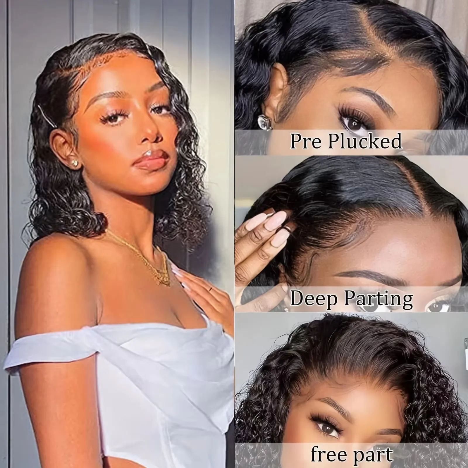 Kinky Curly 13x4 280 Ddensity For Women New Brazilian Hair Water Wave Lace Front Pre Plucked Black Natural Really Human Wigs Heat Resistant