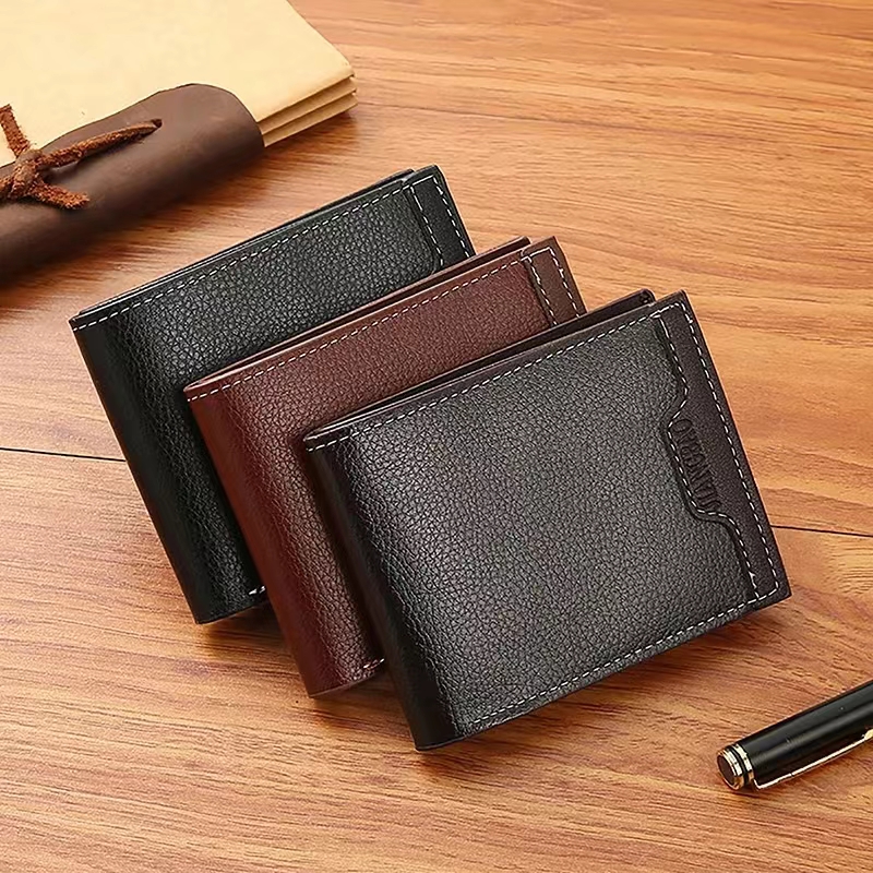 Vintage Foldable Wallet For Men Minimalist Soft PU Leather Purse Credit Card Holder Money Change Pouch Man Birthday Gift