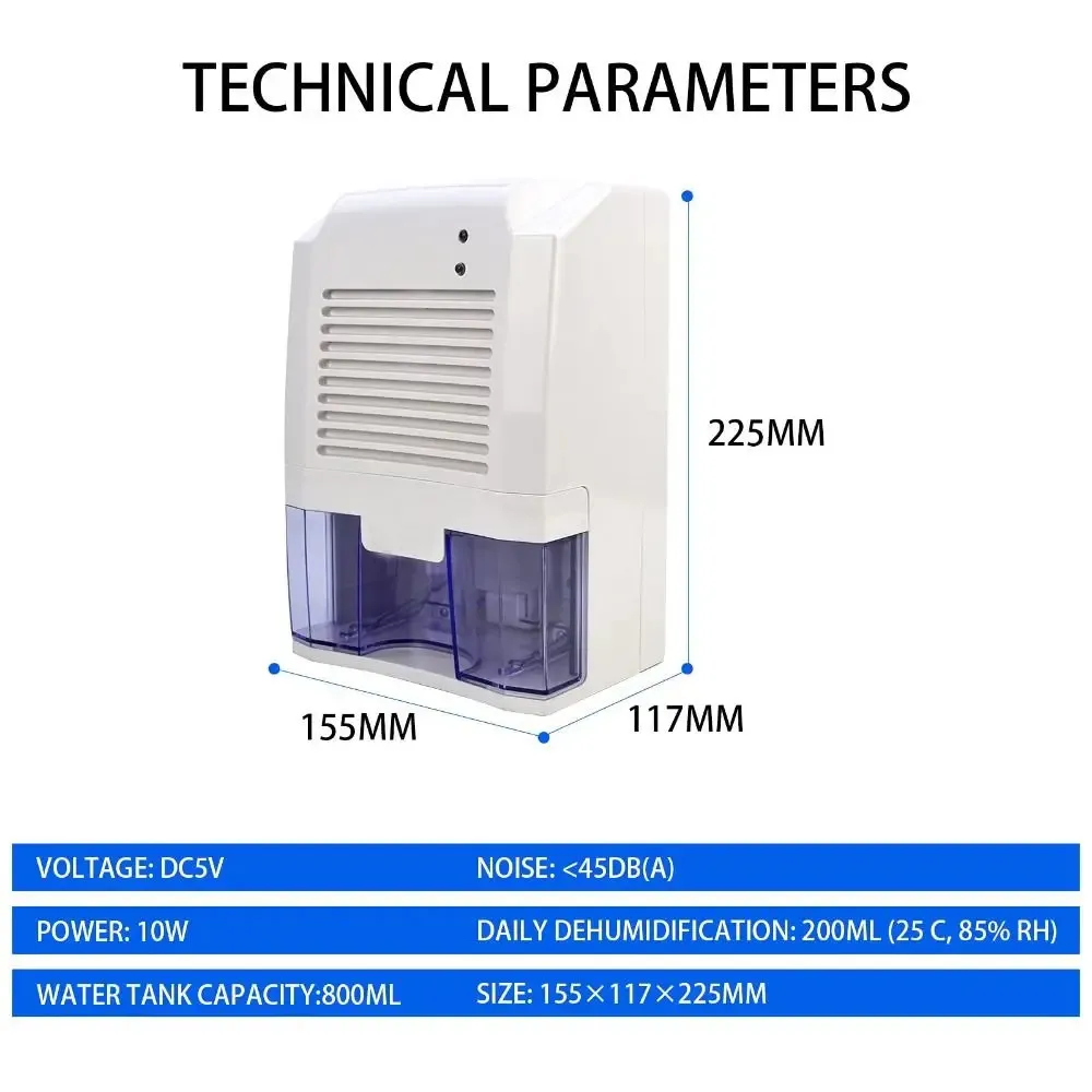Portable Dehumidifier for Air Filter Mute Moisture Absorbers Air Dryer For Home Room Office Kitchen Deodorizer Dryer Purifier