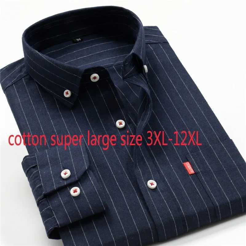 New Arrival Spring Autumn Men Thick Formal Extra Large Cotton Long Sleeve Shirts High Quality Plus Size 3xl- 8xl 9xl 10xlXJ24113