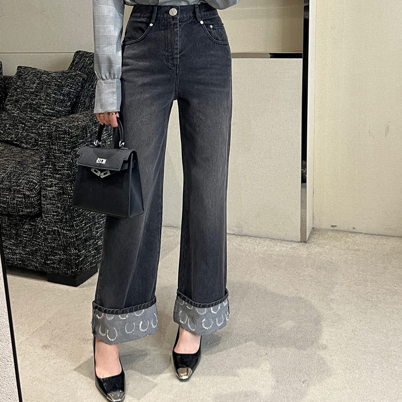 Women's Jeans Denim Trousers Printing Jean Blue Jeans Womens Designer Trouser Straight Leg Full Pants Women Highly Quality Clothing CUD2411141F