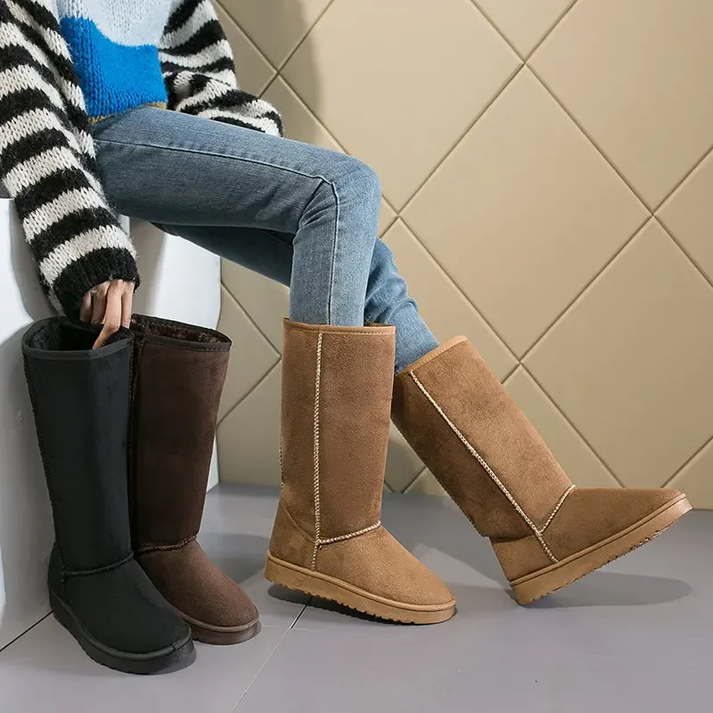 Comemore Women Tall Winter Padding Black Boots Fashion Snow Boots Womens High Boot Size 41 Warm Shoes Botas Mujer 241113