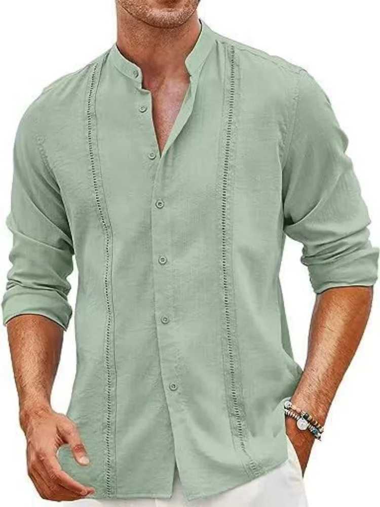 2024 Spring and Autumn Fashion casual long sleeve Shirt Mens shirt cotton button-down Shirt High quality TopXJ24113