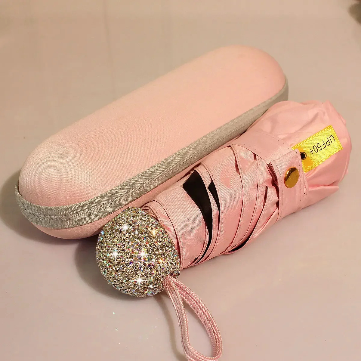 Diamond Capsule Umbrella UV resistant Folding Umbrella Portable Travel Girl Sunshine Umbrella Shining Rain Equipment 241108