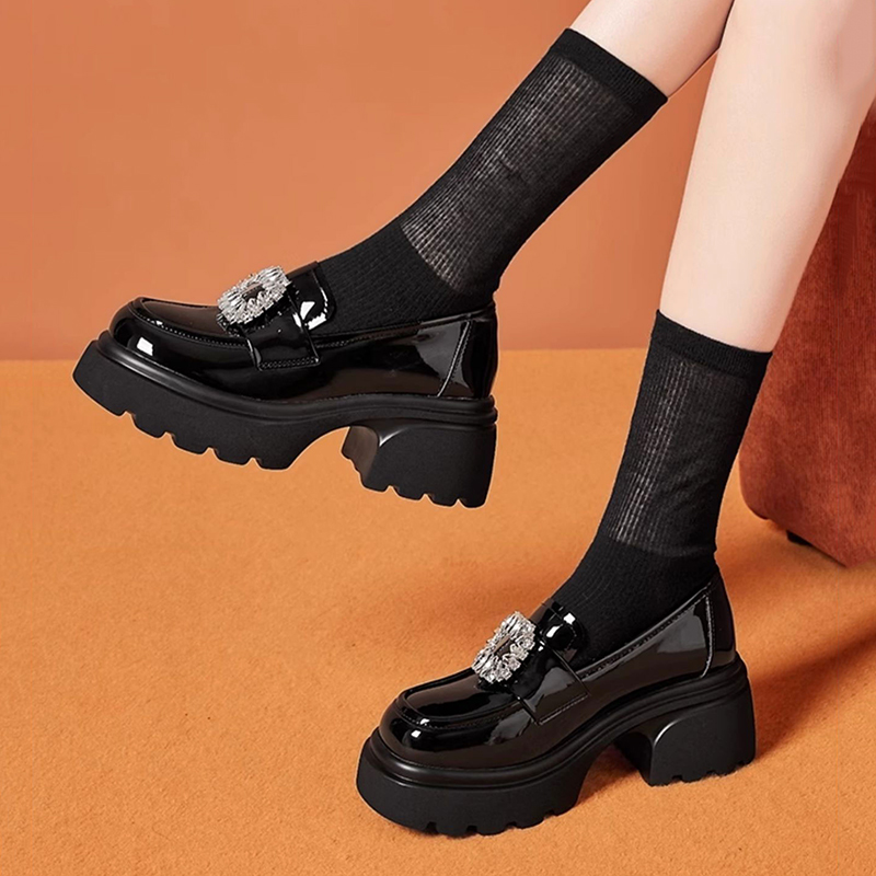 Rhinestone Shoes Woman Classics Round Toe Lolita shoes British Style Platform Leather Oxfords shoes Woman Retro Mary Jane Shoes e3cd9 1124b