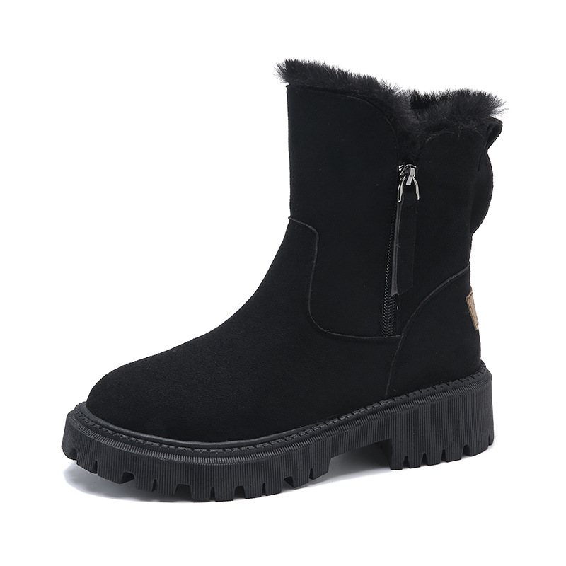 35-42 Large Autumn and Winter New Style Casual Plush Thick Warm Snow Boots.