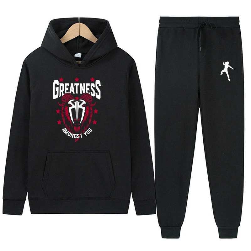 2024 Autumn/Winter New Famous Wrestler Returns to CM Punk Strt Sports Pants Casual Mens Black Return of CM Punk Hoodie Set X250312