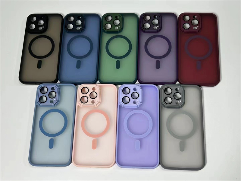 Matte Magnetic Clear Ultra Thin Slim Phone Case for iPhone 16e 16 15 14 13 12 11 Pro Max Plus Wireless Charging Magsafe Cover with Lens Film