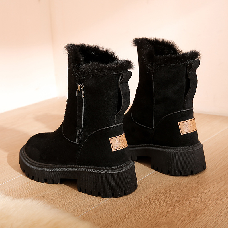 35-42 Large Autumn and Winter New Style Casual Plush Thick Warm Snow Boots.