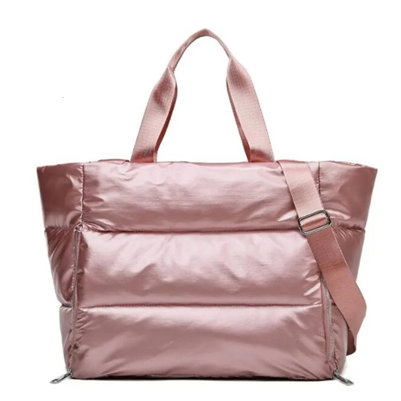 Winter Large Capacity Shoulder Bag for Women Waterproof Nylon Bags Space Pad Cotton Feather Down Bag Large Bag Handbags 241114