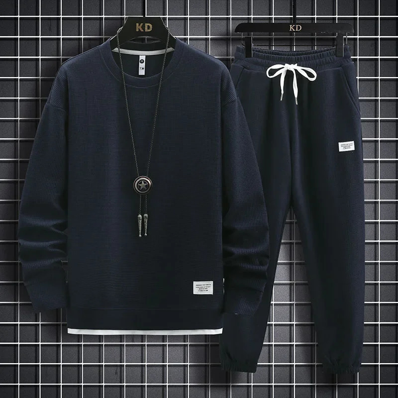 Autumn Mens Casual Sports 2piece Set Long Sleeve Trousers Blazer Fashionable ed Suit 241113