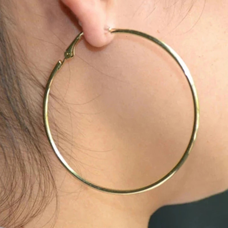 345678910CM Electroplating Hoop Earrings Without Piercing Classic All Match ClipOn Daily Party Circle Ear Ring Clip 241114