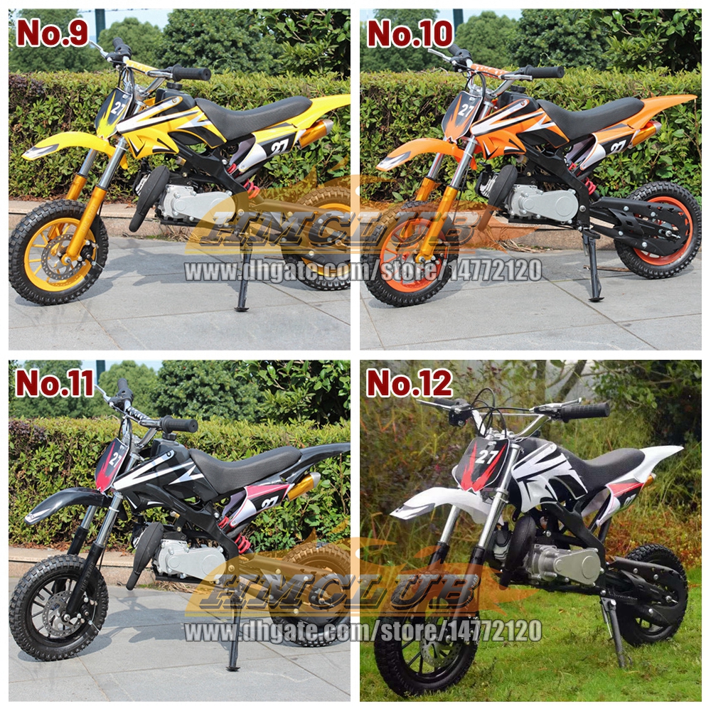 16Colors Real Mini Motorcycle Off-road Vehicle Apollo Mountain 40CC 50CC Dirt Bike Small 2 Stroke Sports Gasoline Children Racing Motorbikes Boy Girl 