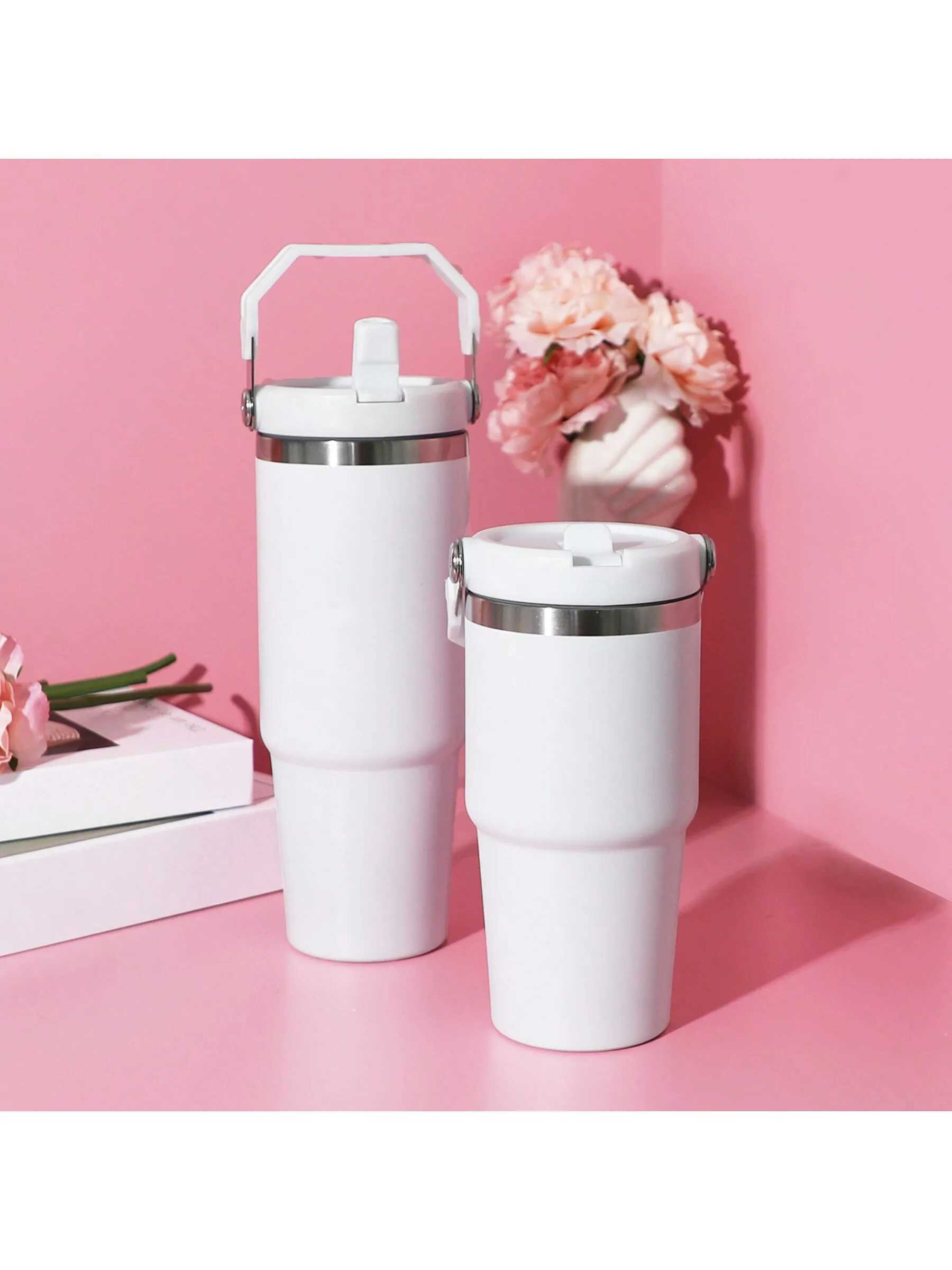 1 piece with handle and straw vacuum cleaner with flip straw and top handle reusable Y241114