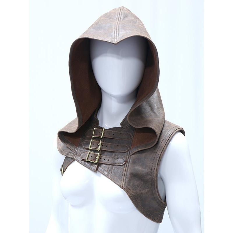 Costume Accessories Women Armor Huntress Men's Assassin Cosplay Costumes Carnival Leather Hooded Shawl Viking Warrior Cape