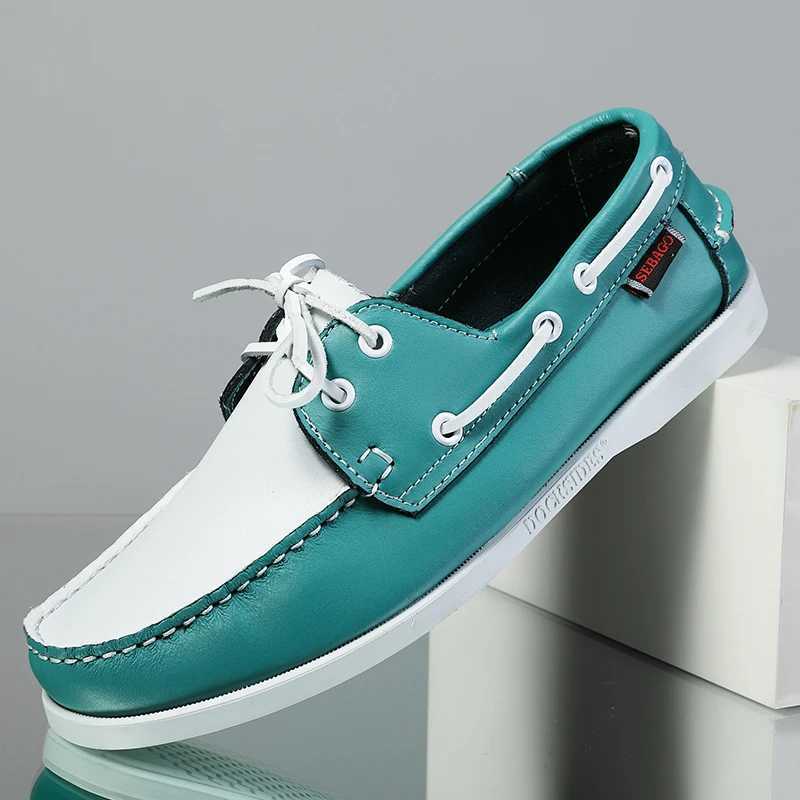 New genuine leather loafers for mens Moccasin driving shoes casual fiable breathable dock classic boat shoesXJ250118