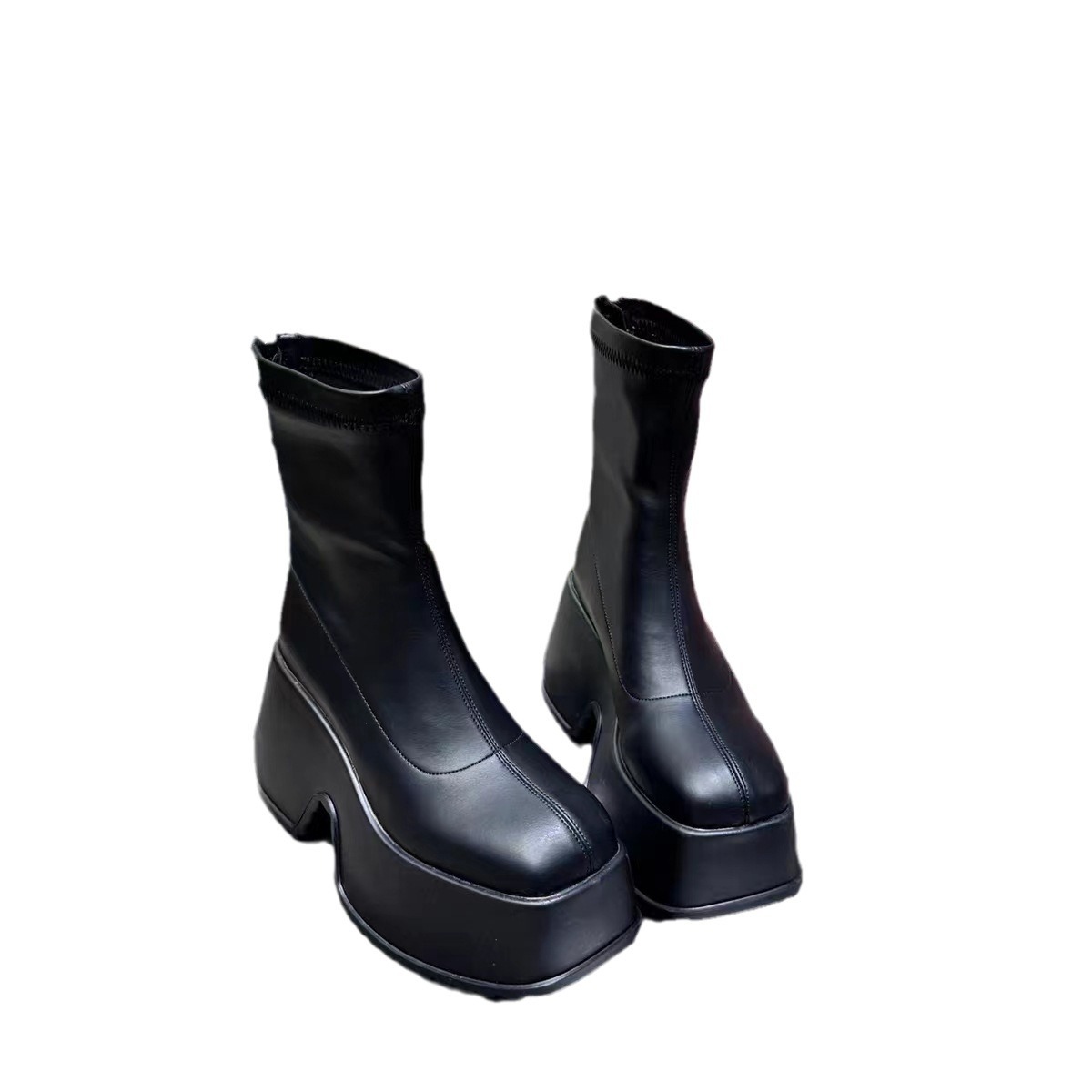 Women's 2024 Spring and Autumn New Versatile Thick Bottom Thick Heel Short Boots.