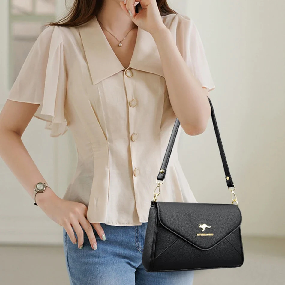 y ner Ladies Handbags High Quality Leather Shoulder Bags for Women Female Crossbody Bag Purses and Sac 241111