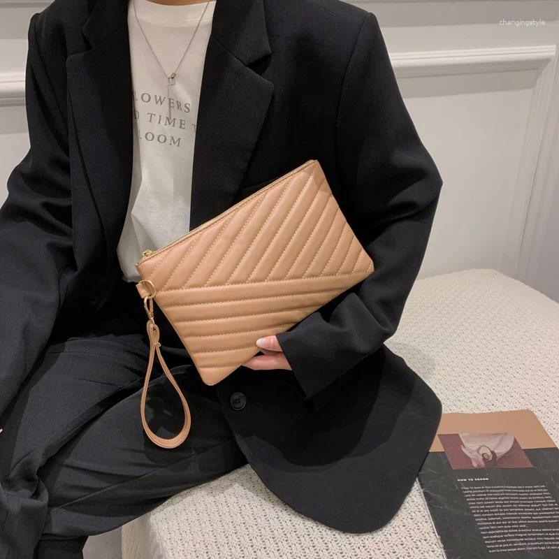 Evening Bags Women Wristlet Bag Stylish Leather Envelope Shopping Traveling Portable Small Purse Clutch Wallet