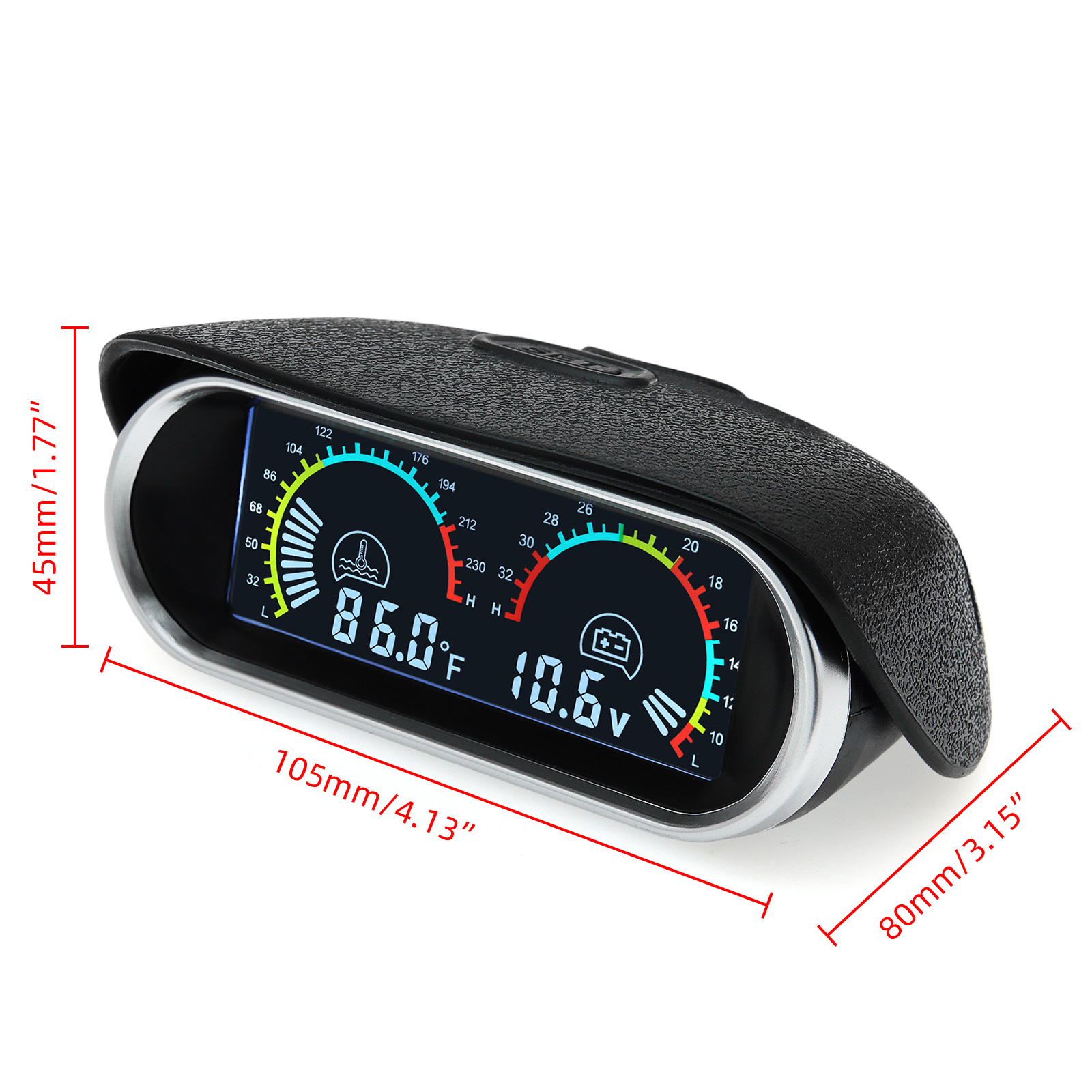 New 12v/24v Auto Car 2 in 1 LCD Digital Display Water Temperature+ Voltmeter+Temp Sensor+Adapter(Optional)Universal for Cars